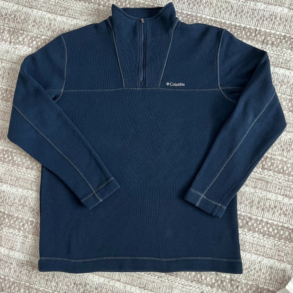 COLUMBIA Fleece Lined Quarter Zip mens XXL Warm Layering